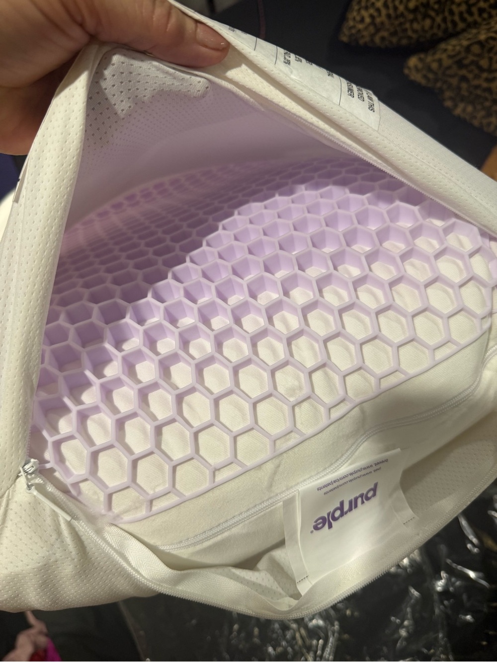 Purple harmony  gel Pillow with White Cover - Purple brand new